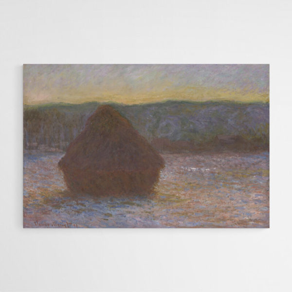 Pile de blé dégel coucher de soleil Monet