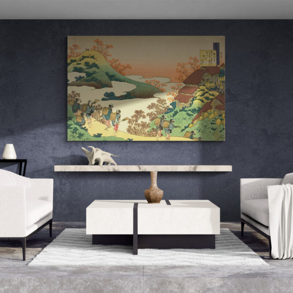 tableau japonais paysage Hokusai salon