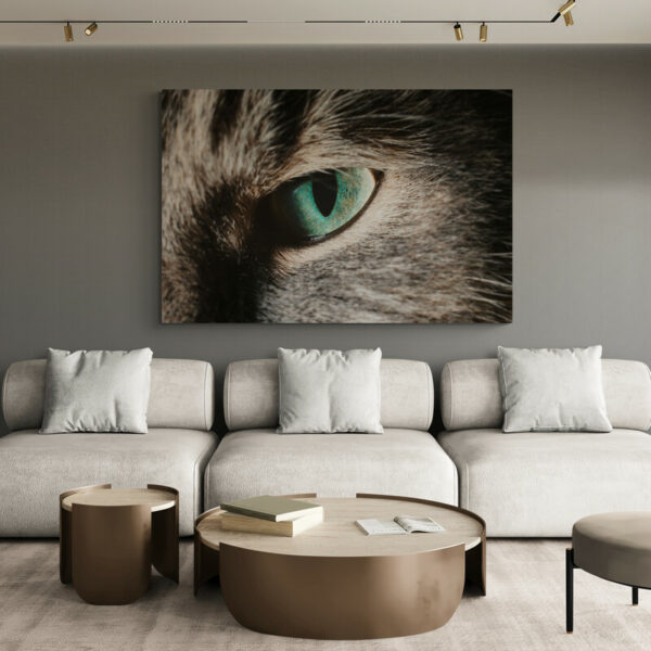 tableau chat contemporain salon