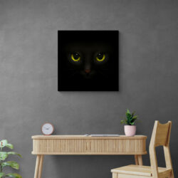 tableau chat noir bureau