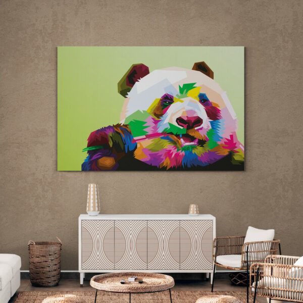 Tableau panda pop art salon