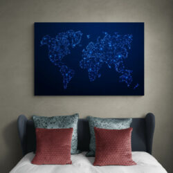 tableau carte du monde moderne chambre
