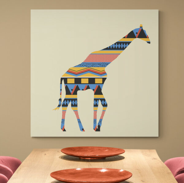 tableau girafe moderne salon