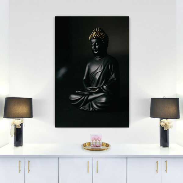 tableau bouddha noir et or