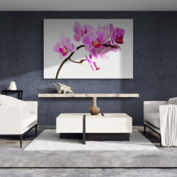 tableau orchidee rose salon