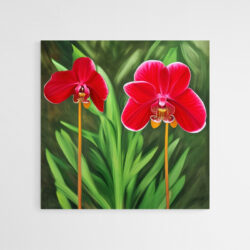 tableau sur toile orchidee rouge