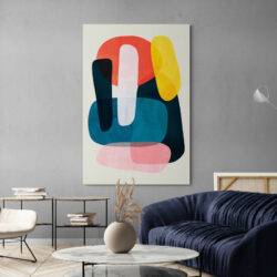 tableau moderne colore dans salon