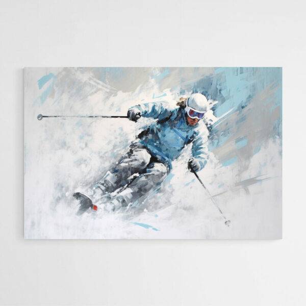 Tableau ski moderne blanc