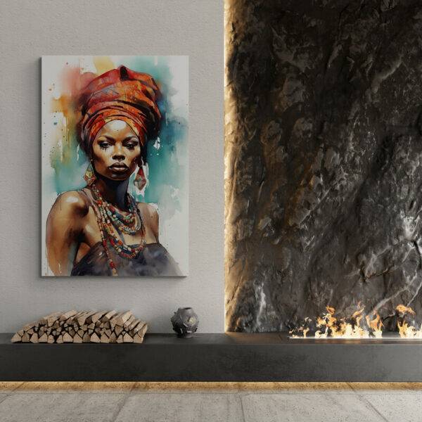tableau aquarelles femme africaine salon