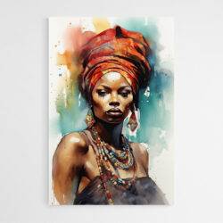 tableau deco aquarelles femme africaine