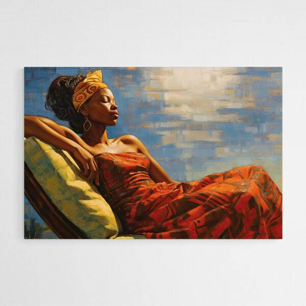 tableau deco femme africaine allongee