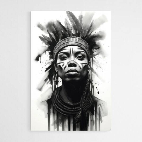 tableau deco femme africaine noir et blanc