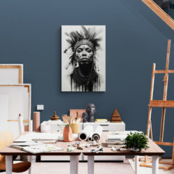 tableau femme africaine noir et blanc salon