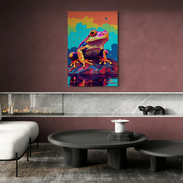 tableau grenouille pop art salon