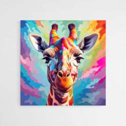 Tableau girafe colore