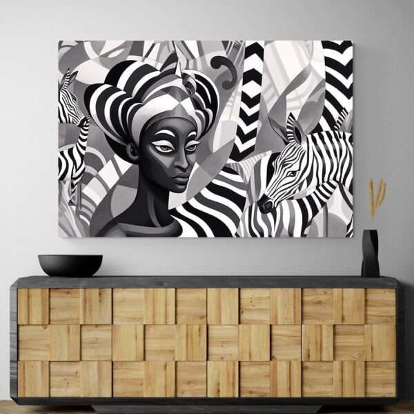 tableau africain design meuble bois