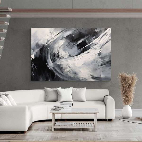 tableau noir et blanc abstrait decoration moderne