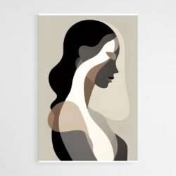 tableau silhouette femme abstrait