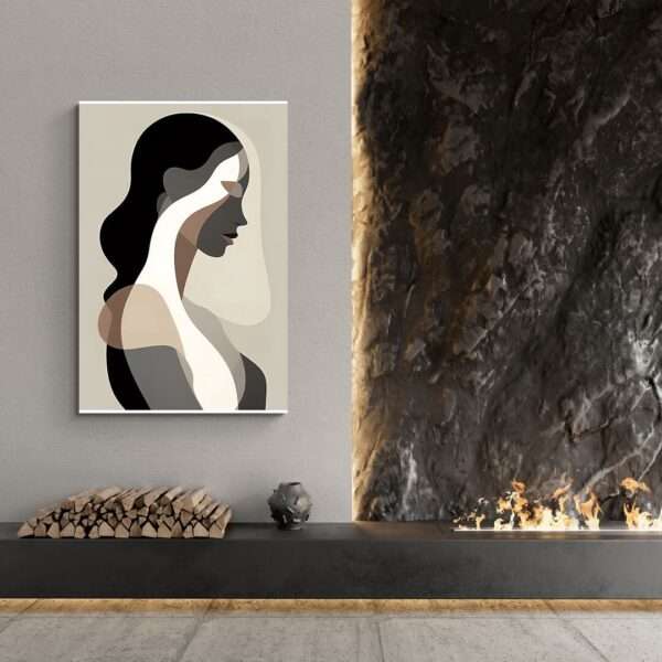 tableau silhouette femme abstrait cosy