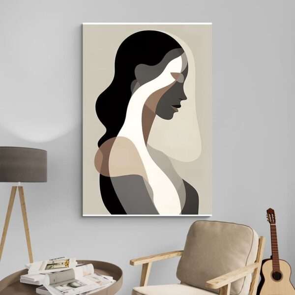 tableau silhouette femme abstrait decoration moderne