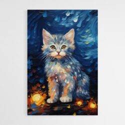 tableau chaton maine coon
