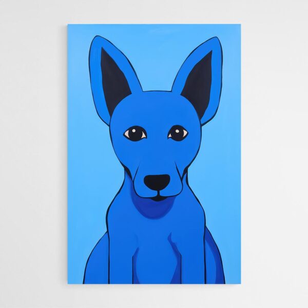 tableau chien bleu