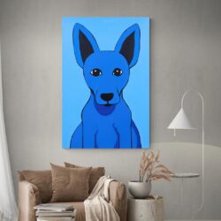 tableau chien bleu decoration