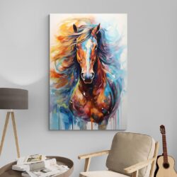 tableau peinture cheval decoration moderne
