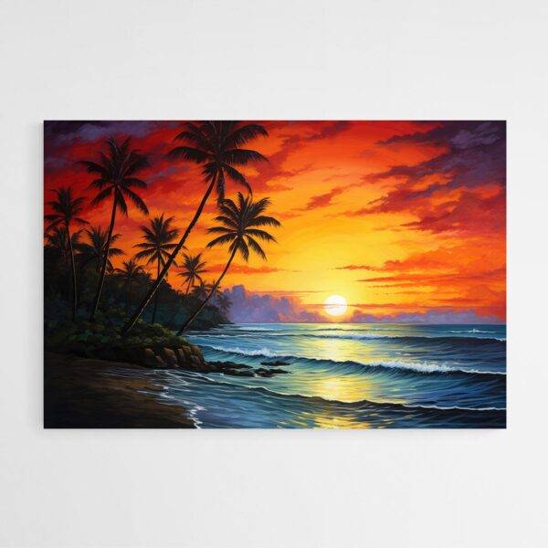 tableau peinture coucher de soleil