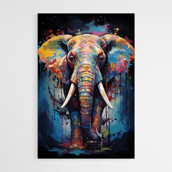 peinture elephant multicolore 1