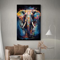 peinture elephant multicolore decoration
