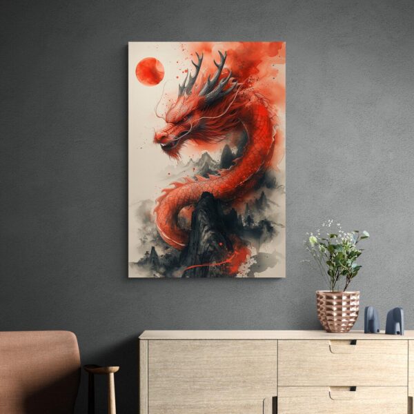 tableau dragon japonais decoration sobre