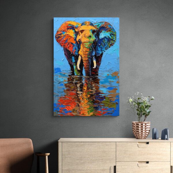 tableau elephant abstrait decoration sobre