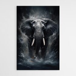 tableau elephant noir 2