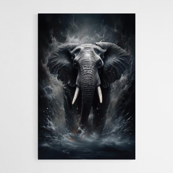 tableau elephant noir 2