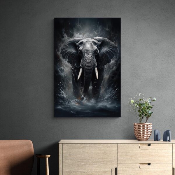 tableau elephant noir decoration sobre
