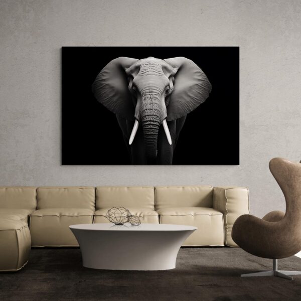 tableau elephant noir et blanc deco contemporaine