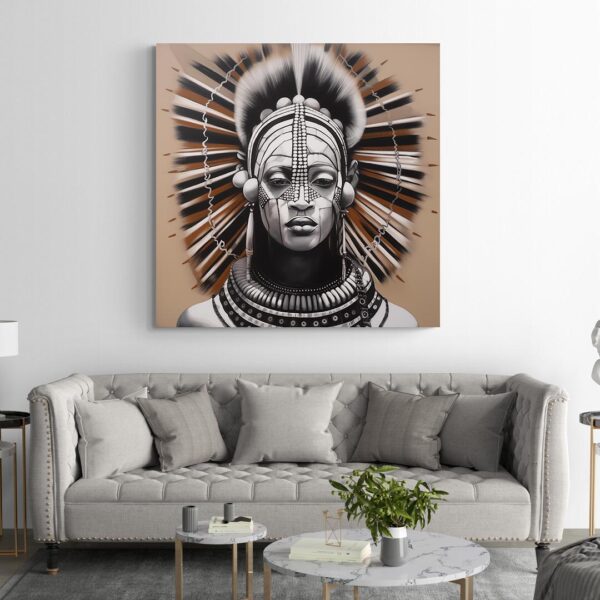 tableau homme africain noir et blanc deco vintage