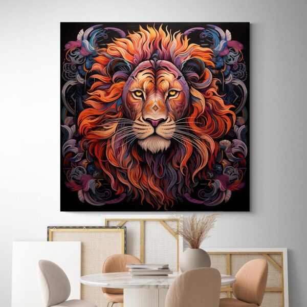 tableau lion pour chambre decoration