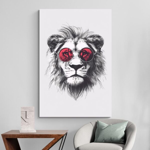 tableau lion pour salon deco minimaliste