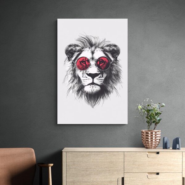 tableau lion pour salon decoration sobre