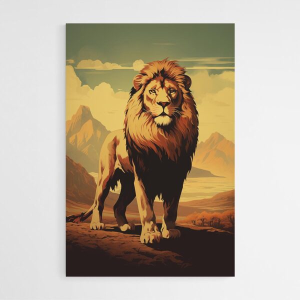 tableau lion vintage 2