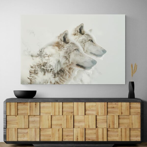 tableau scandinave animaux meuble bois