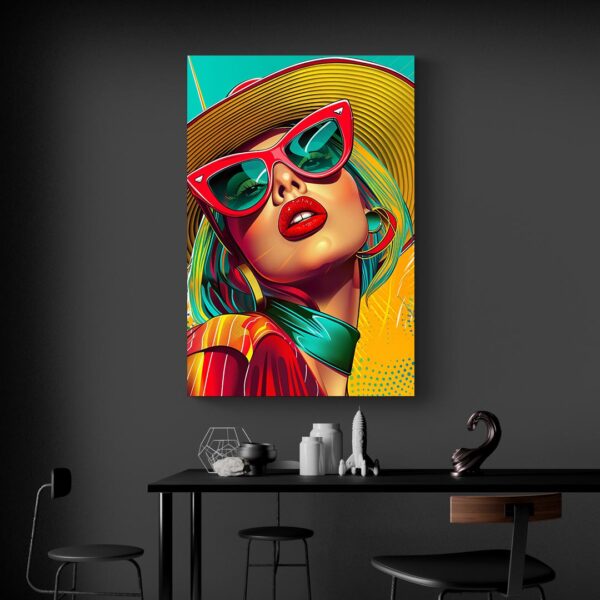 Tableau Lady Gaga Pop Art salon noir