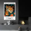 Affiche William Morris Leopard Endormi salon noir 1.webp