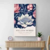 Affiche William Morris Lotus Bleue et Rose mur clair 1.webp