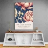 Affiche William Morris Lotus Roses mur gris 1.webp