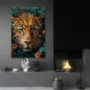 Tableau William Morris Leopard salon noir.webp