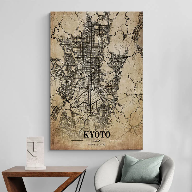 affiche carte vintage kyoto japan deco minimaliste 1.webp
