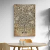 affiche carte vintage paris france salle a manger 1.webp